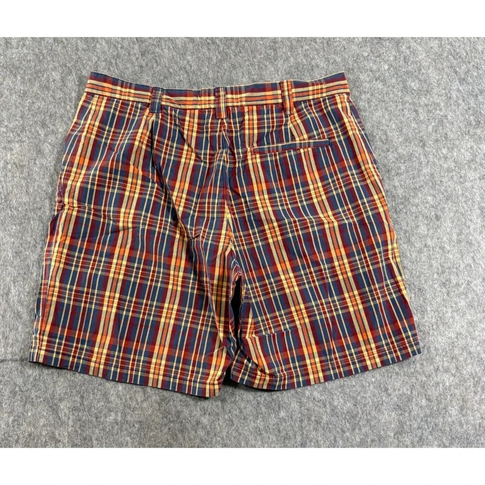 Abercrombie & Fitch Men's Chino Shorts Size 12 Mid Rise Multi-Color Plaid Casual